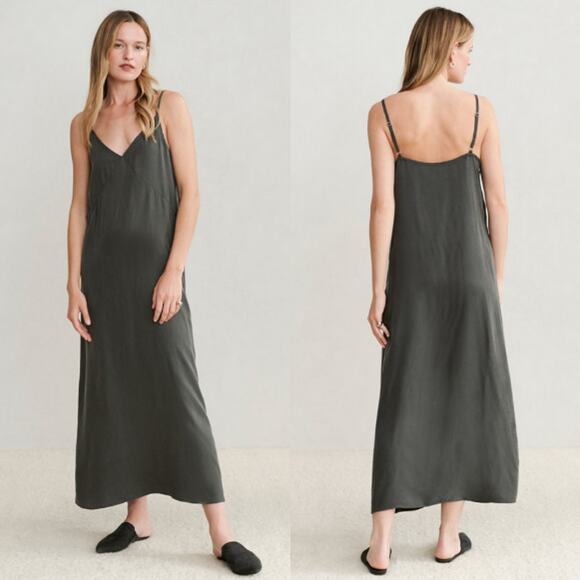 Jenni Kayne Riviera Slip Dress Charcoal Size XS Casual Lightweight Spring Summer - Picture 1 of 11